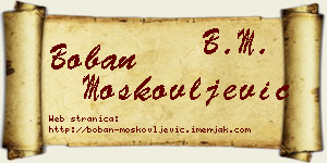 Boban Moskovljević vizit kartica